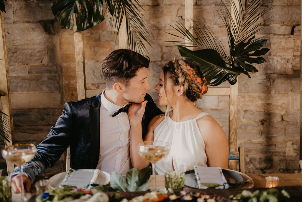 Tropical Luxe Wedding Inspiration At ​Almonry Barn, Somerset