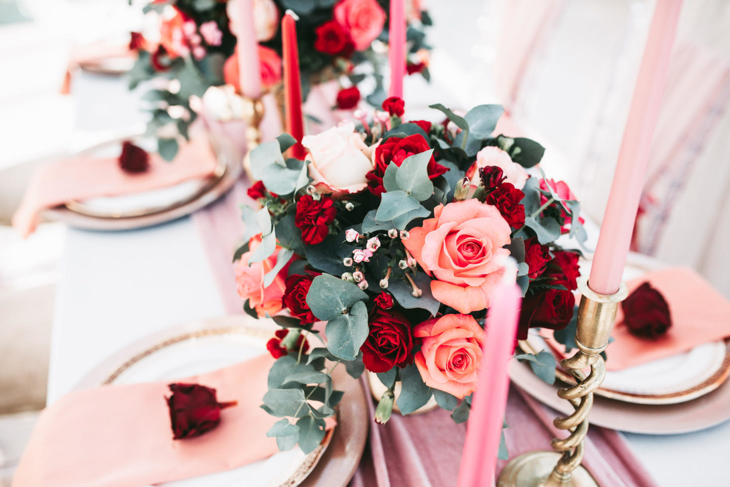 Romantic Red and Pink Wedding Inspiration at Isla Gladstone Liverpool