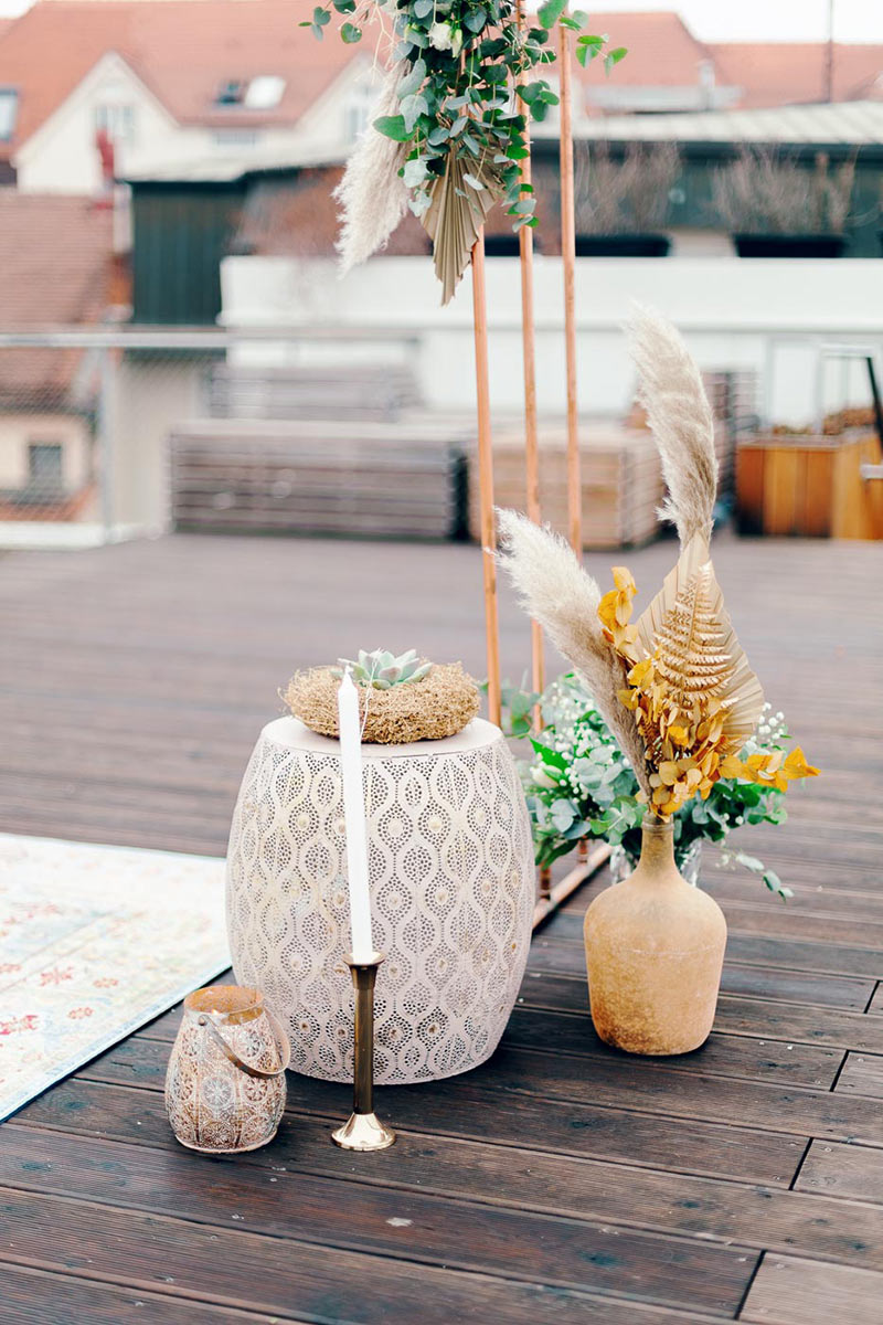 City Rooftop Elopement Wedding Inspiration in Bazaar, Czech Republic