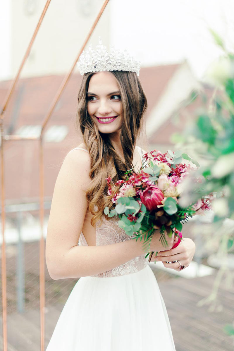 City Rooftop Elopement Wedding Inspiration in Bazaar, Czech Republic