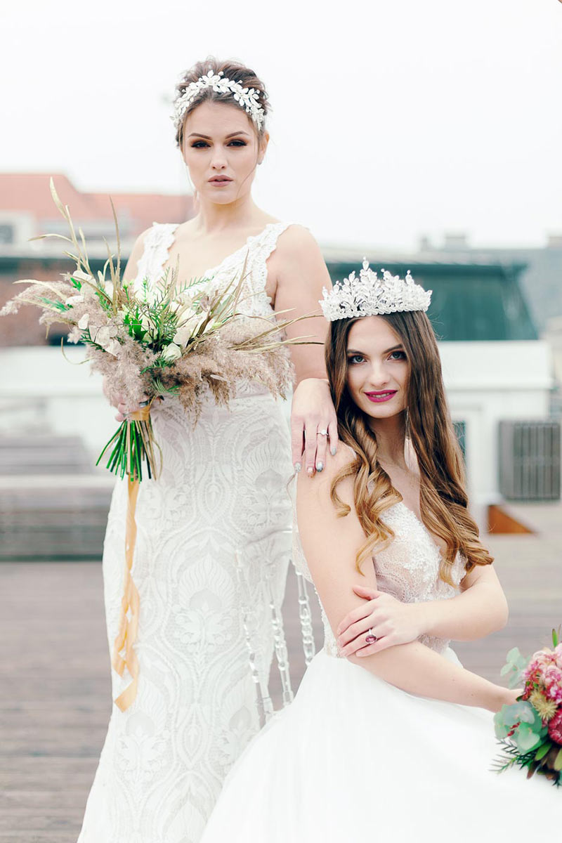 City Rooftop Elopement Wedding Inspiration in Bazaar, Czech Republic