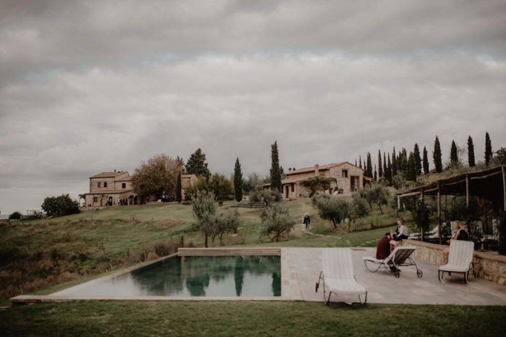 Dreamy Italian Elopement With Lace Wedding Cape at The Lazy Olive, Tuscany