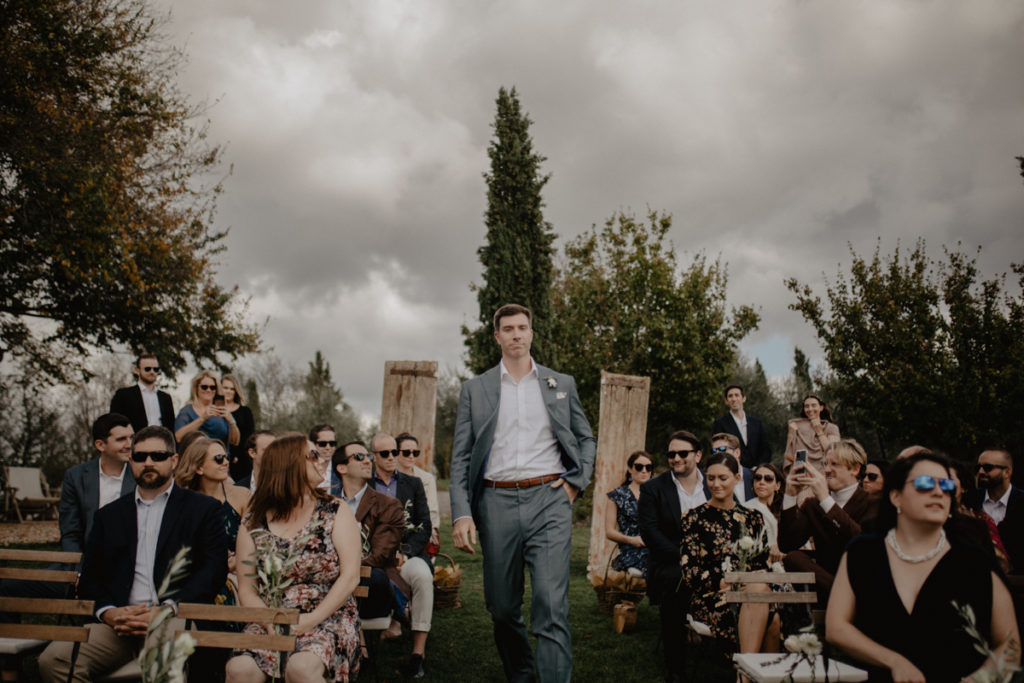 Dreamy Italian Elopement With Lace Wedding Cape at The Lazy Olive, Tuscany