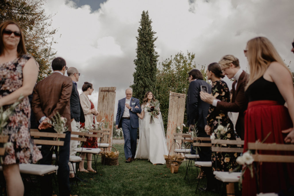 Dreamy Italian Elopement With Lace Wedding Cape at The Lazy Olive, Tuscany