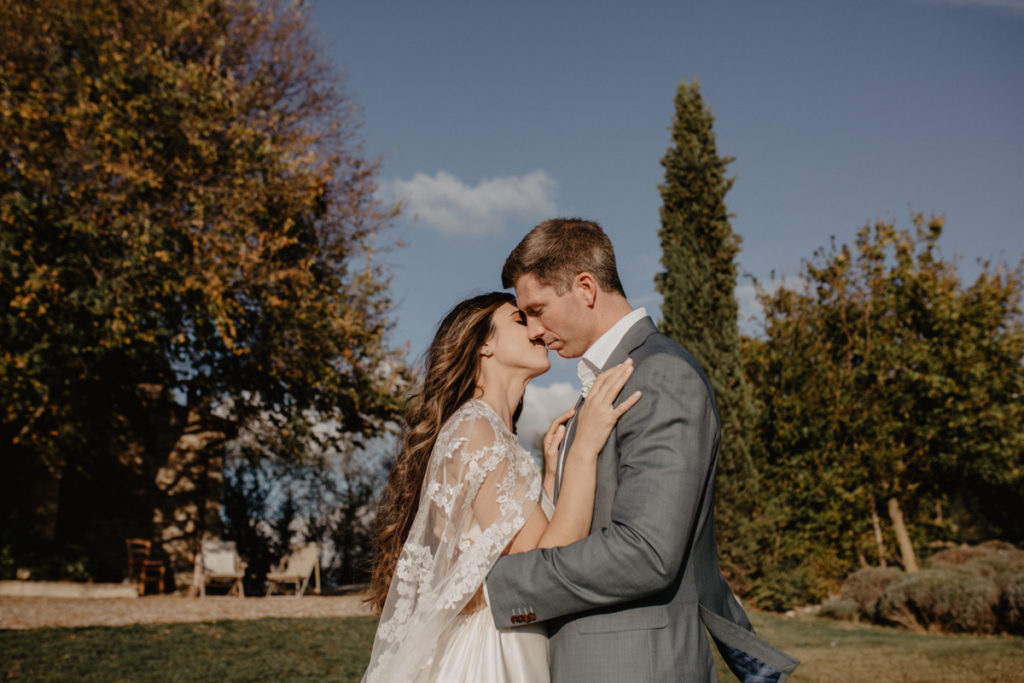 Dreamy Italian Elopement With Lace Wedding Cape at The Lazy Olive, Tuscany