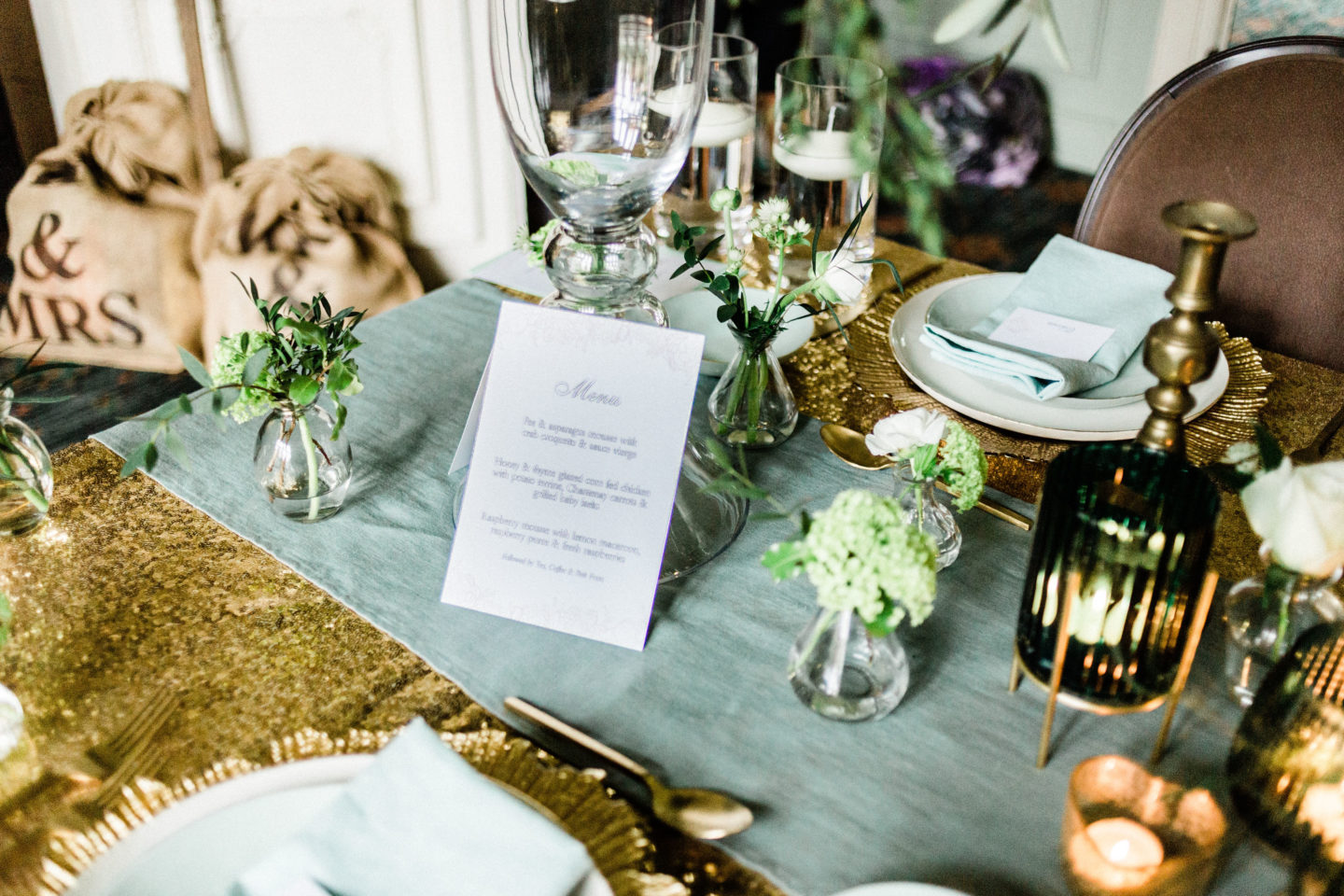 Mint and Gold Wedding With Italian Inspired Styling At The Warren House, Surrey