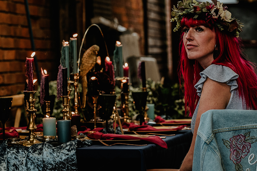 Alternative Rock Wedding Inspiration With Tattooed Bride and Bespoke Wedding Dress