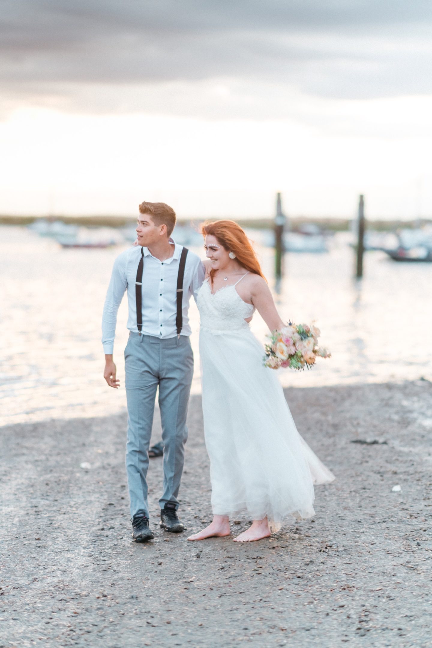 Beach Elopement Wedding With Dreamy Pastel Styling At East Mersea Island