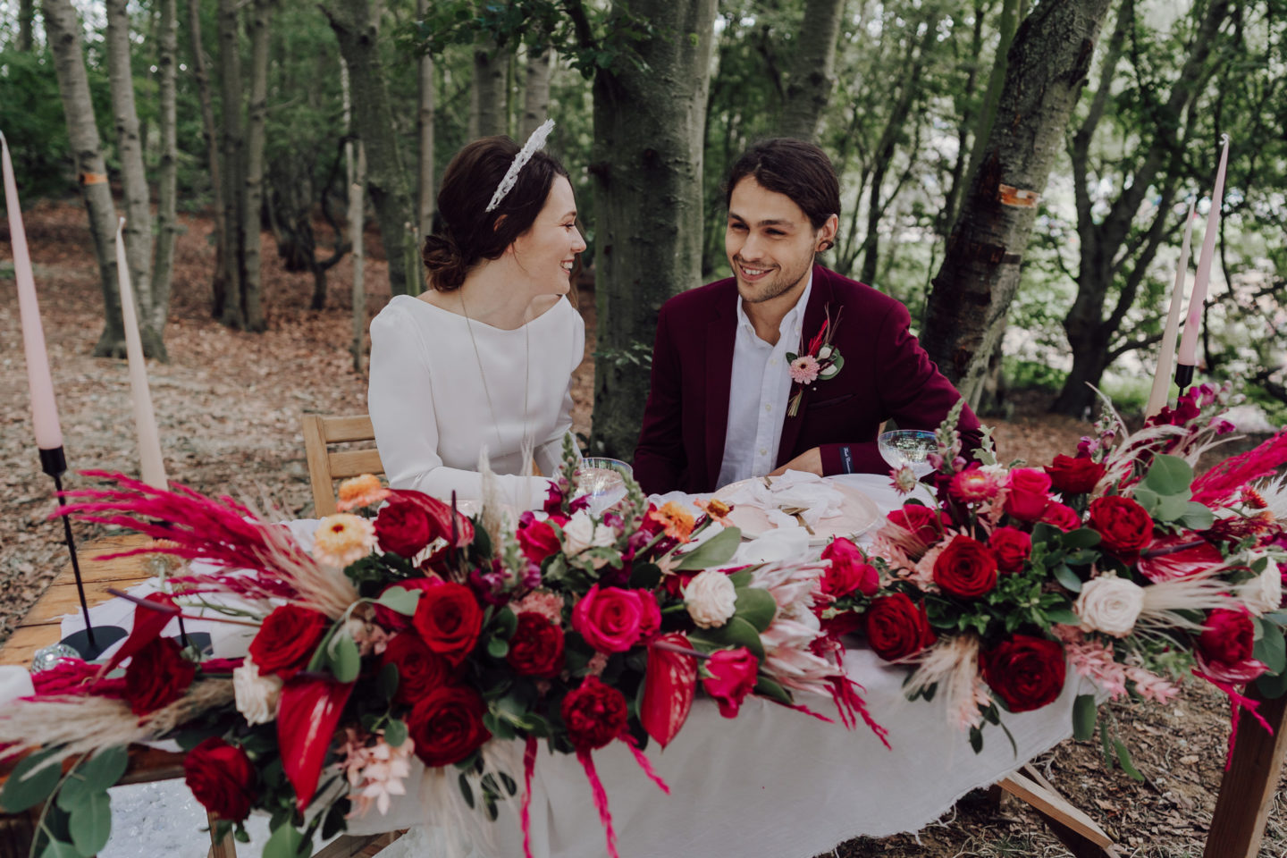 Disco Woodland Wedding With Glitter Balls and Ethical British Bridalwear