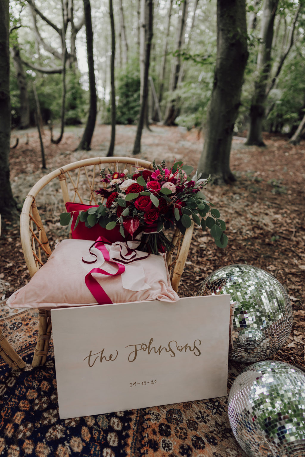 Disco Woodland Wedding With Glitter Balls and Ethical British Bridalwear