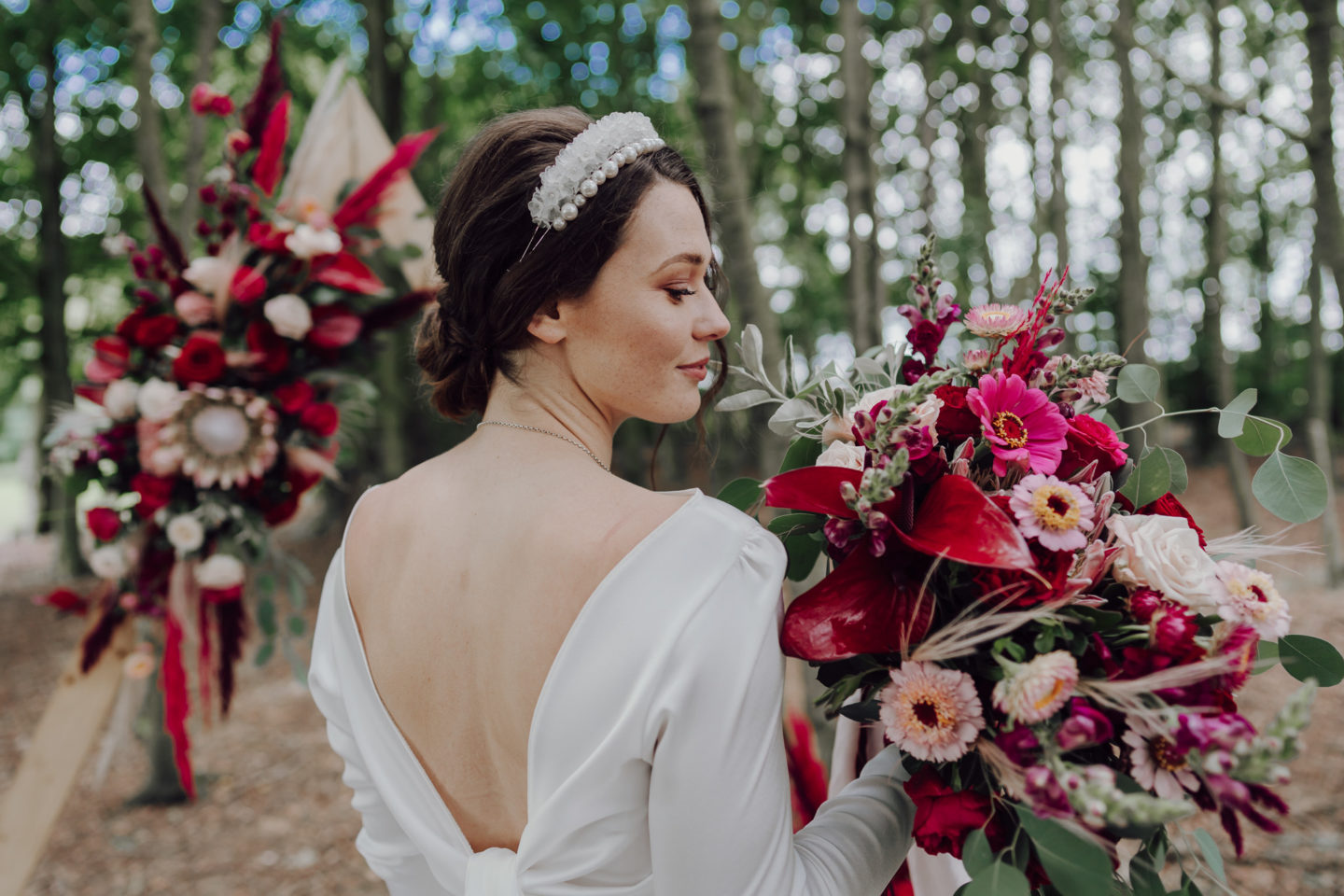 Disco Woodland Wedding With Glitter Balls and Ethical British Bridalwear