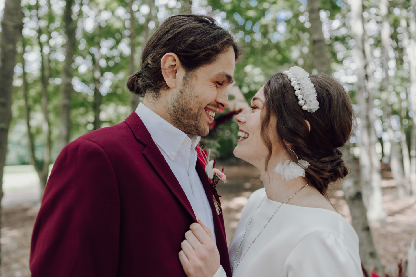 Disco Woodland Wedding With Glitter Balls and Ethical British Bridalwear