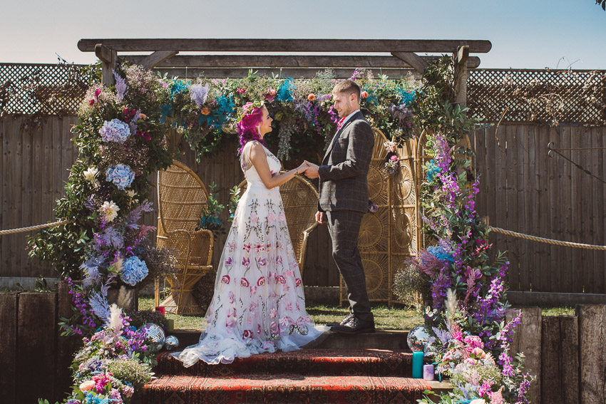 Bright and Colourful Rock Festival Wedding At Jimmy's Farm, Suffolk