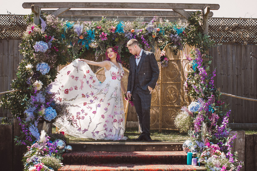 Bright and Colourful Rock Festival Wedding At Jimmy's Farm, Suffolk