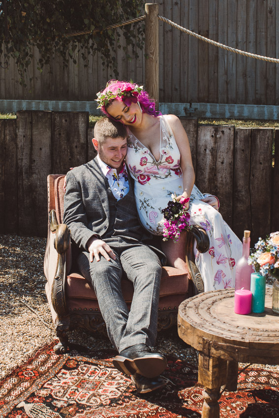 Bright and Colourful Rock Festival Wedding At Jimmy's Farm, Suffolk