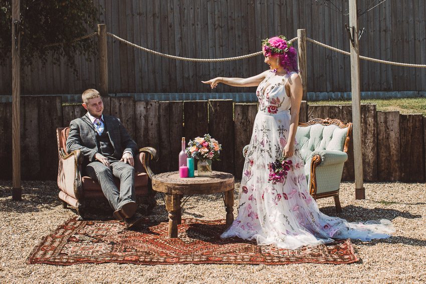 Bright and Colourful Rock Festival Wedding At Jimmy's Farm, Suffolk