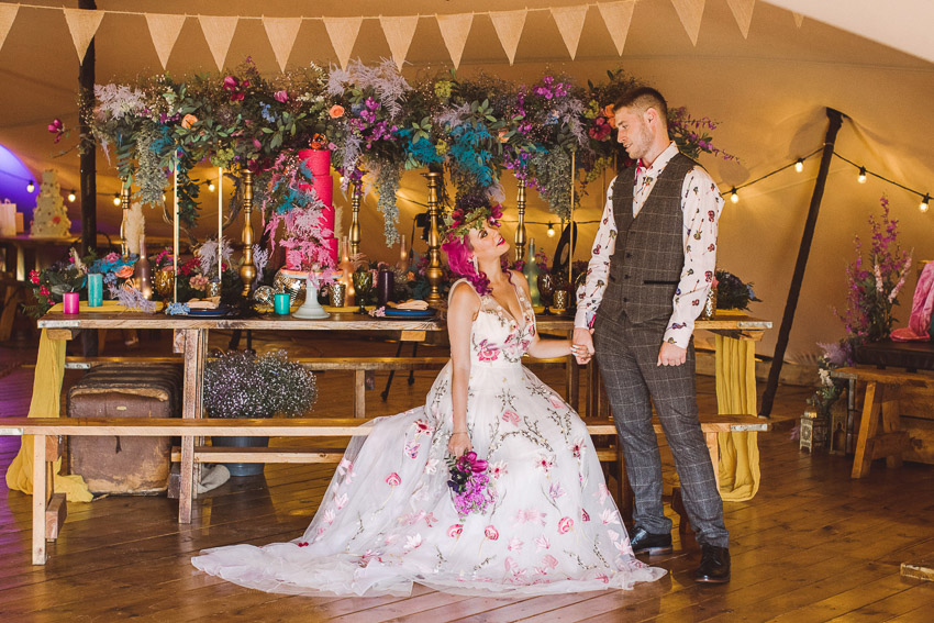 Bright and Colourful Rock Festival Wedding At Jimmy's Farm, Suffolk