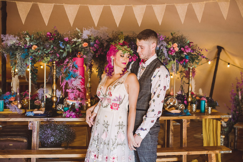 Bright and Colourful Rock Festival Wedding At Jimmy's Farm, Suffolk