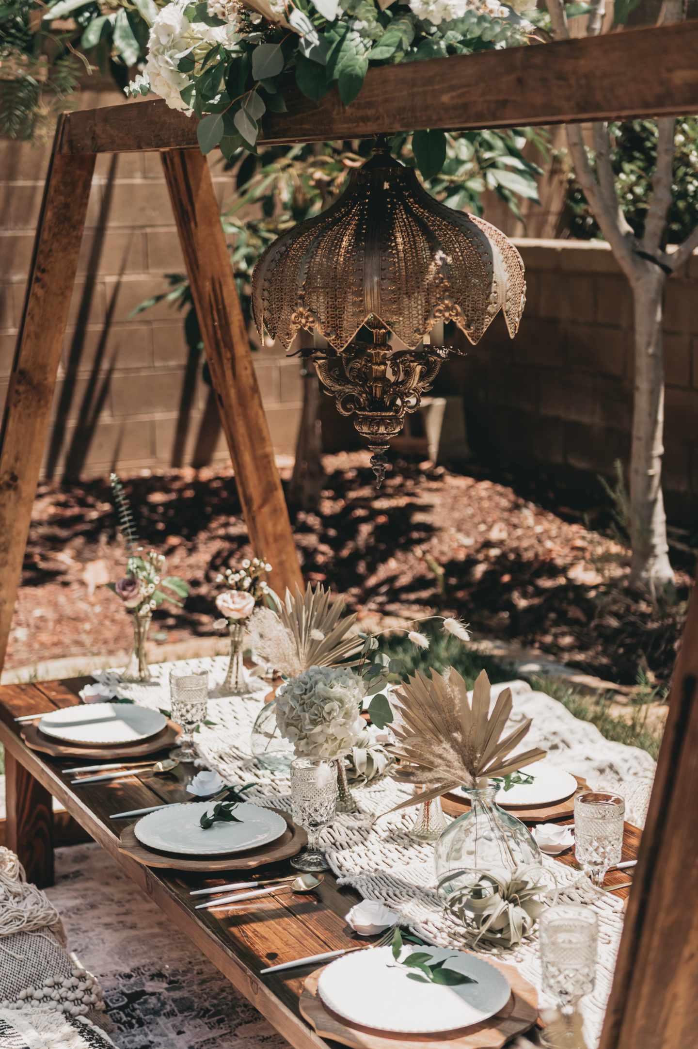 Green and Gold Boho Garden Wedding in Irvine, California