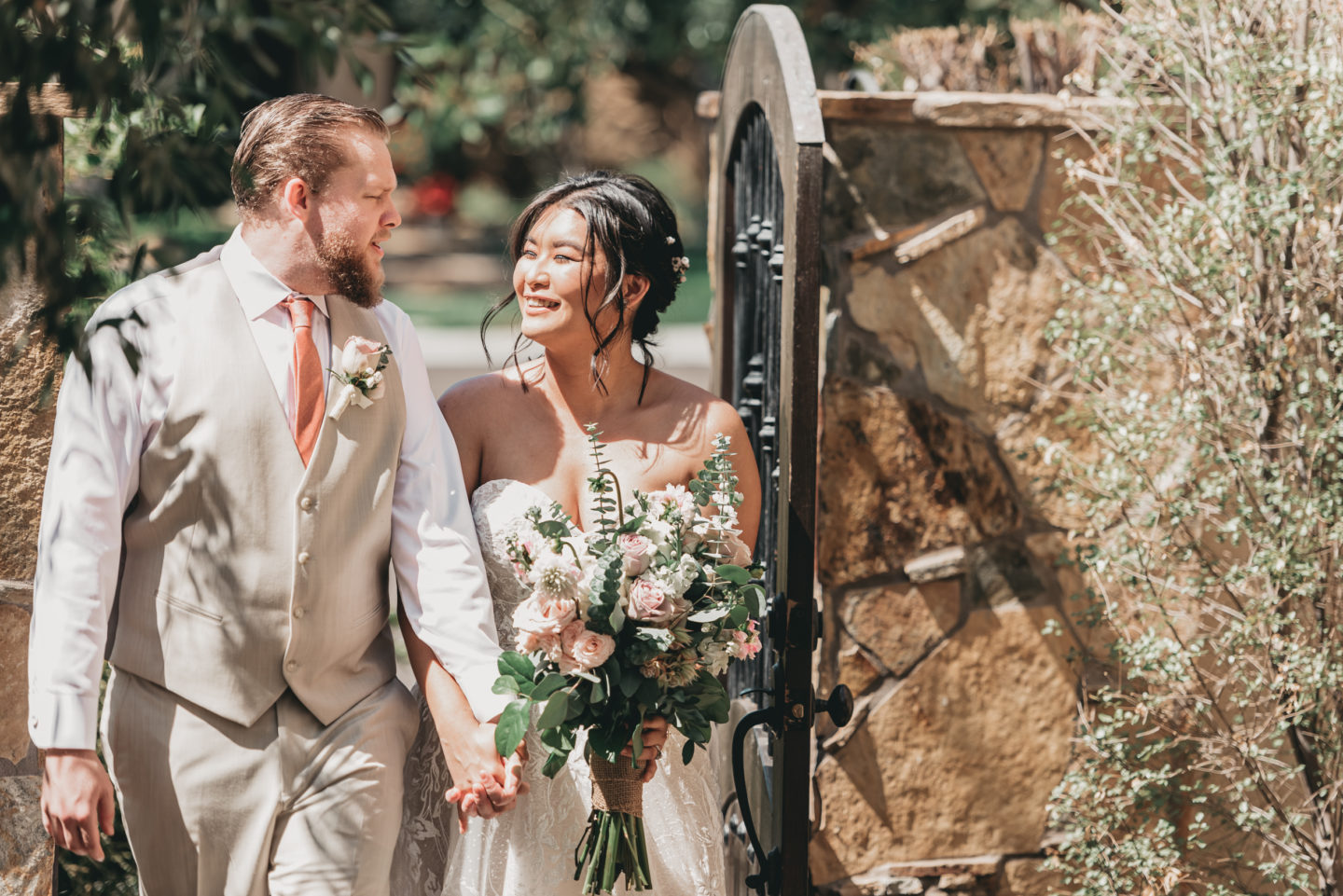 Green and Gold Boho Garden Wedding in Irvine, California