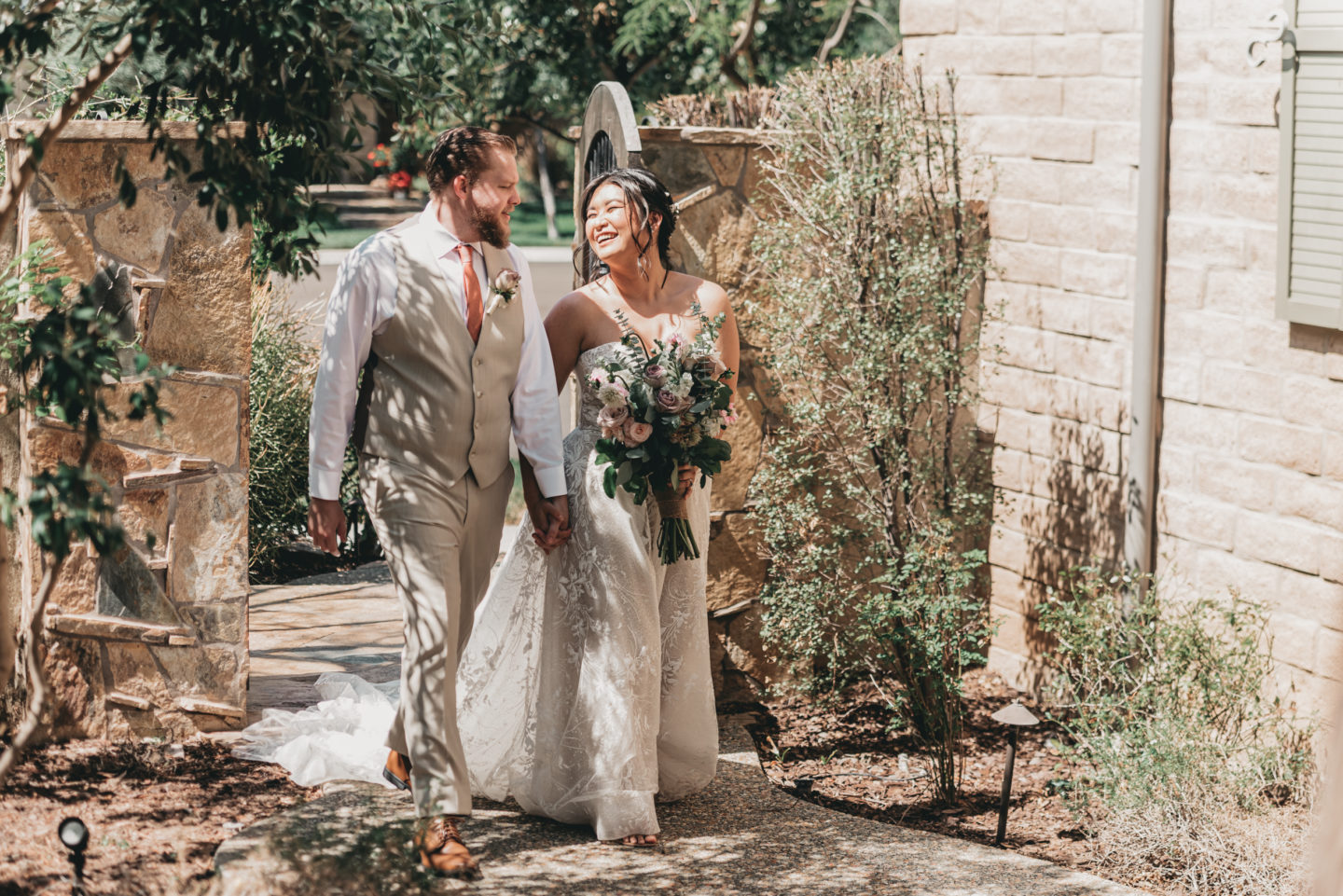 Green and Gold Boho Garden Wedding in Irvine, California