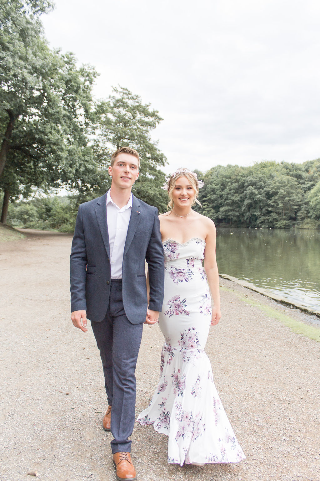 Dreamy Blush Wedding With Bespoke Floral Dress at Newmillerdam Yorkshire