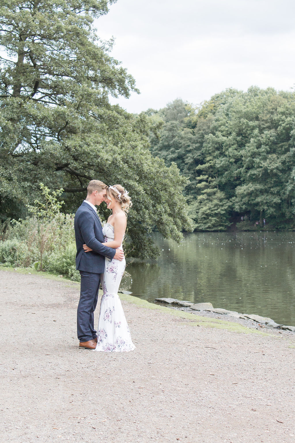 Dreamy Blush Wedding With Bespoke Floral Dress at Newmillerdam Yorkshire