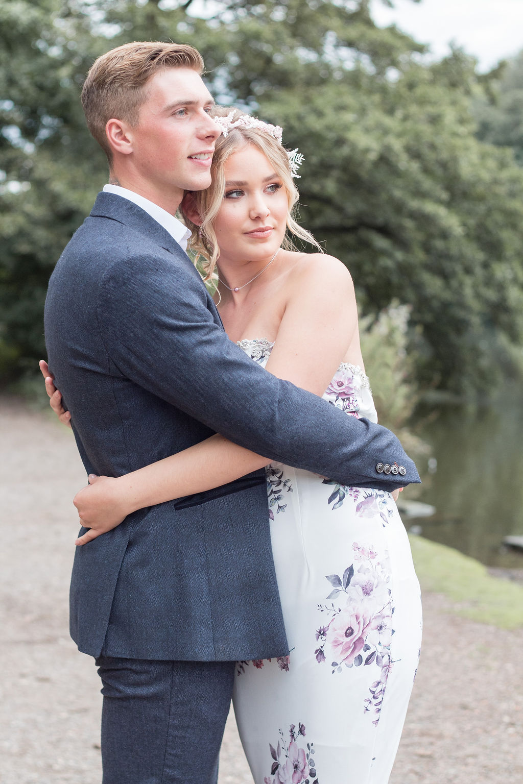 Dreamy Blush Wedding With Bespoke Floral Dress at Newmillerdam Yorkshire