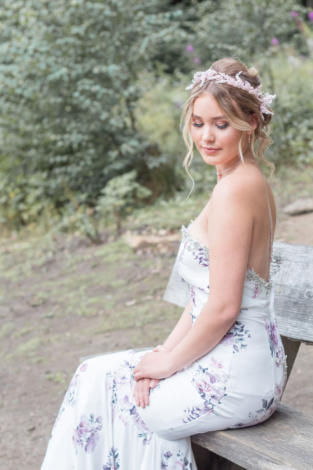 Dreamy Blush Wedding With Bespoke Floral Dress at Newmillerdam Yorkshire