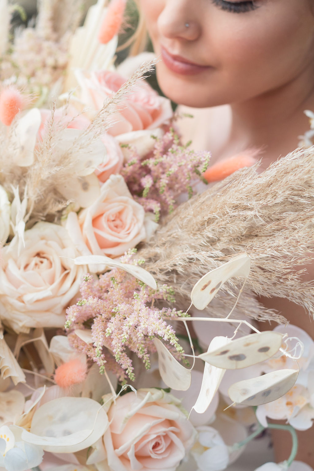 Dreamy Blush Wedding With Bespoke Floral Dress at Newmillerdam Yorkshire