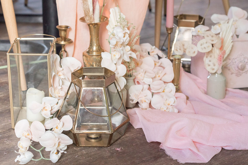 Dreamy Blush Wedding With Bespoke Floral Dress at Newmillerdam Yorkshire