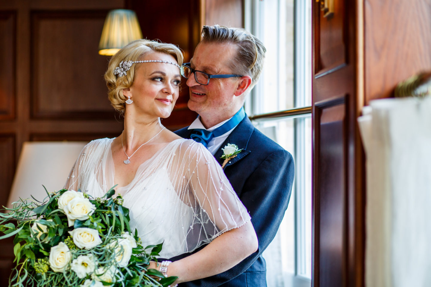 Intimate Wedding At Cambridge Registry Office With 1920s Inspired Wedding Dress