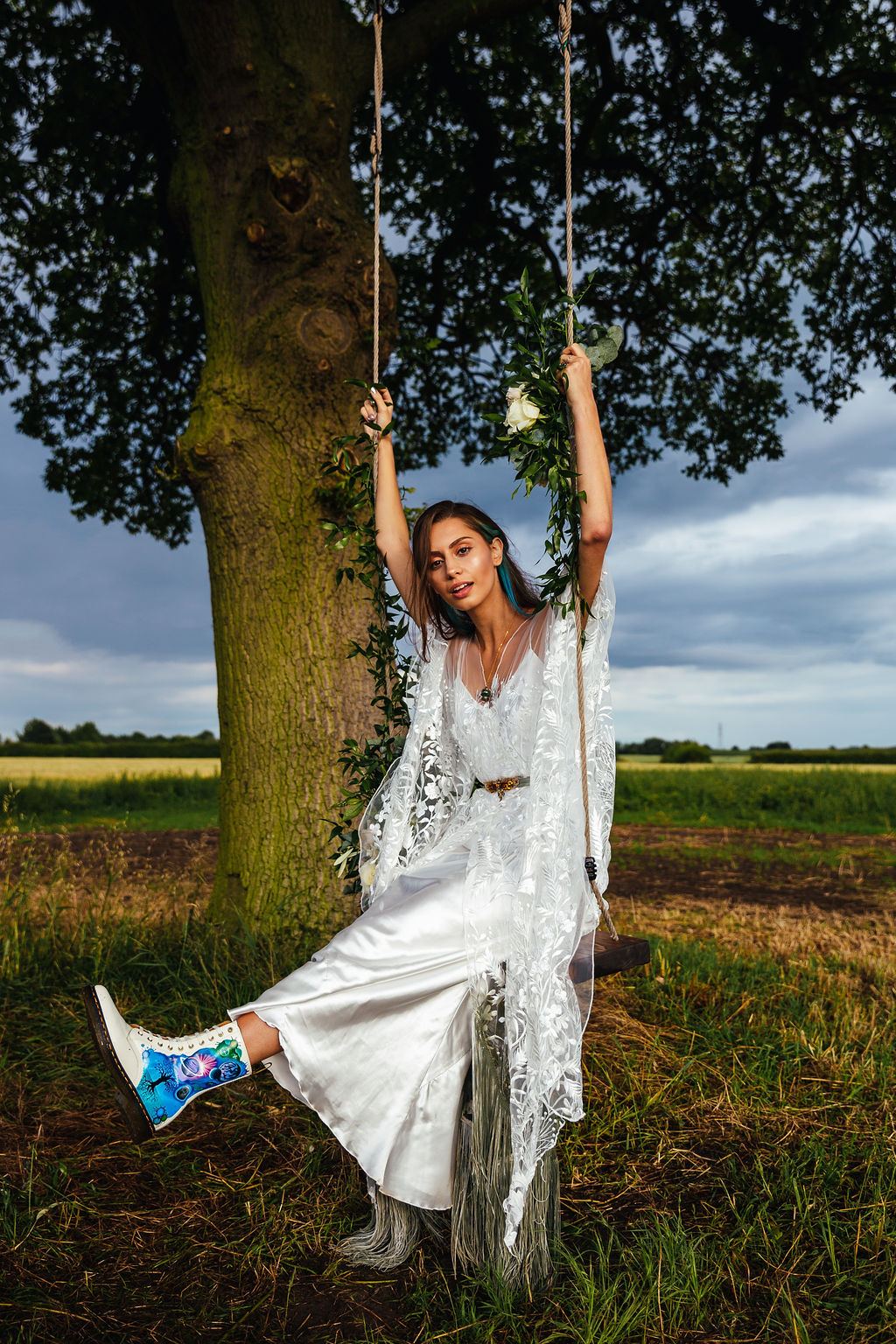 Intimate Forest Wedding At Meadow Vale With Bespoke Ombre Wedding Dress