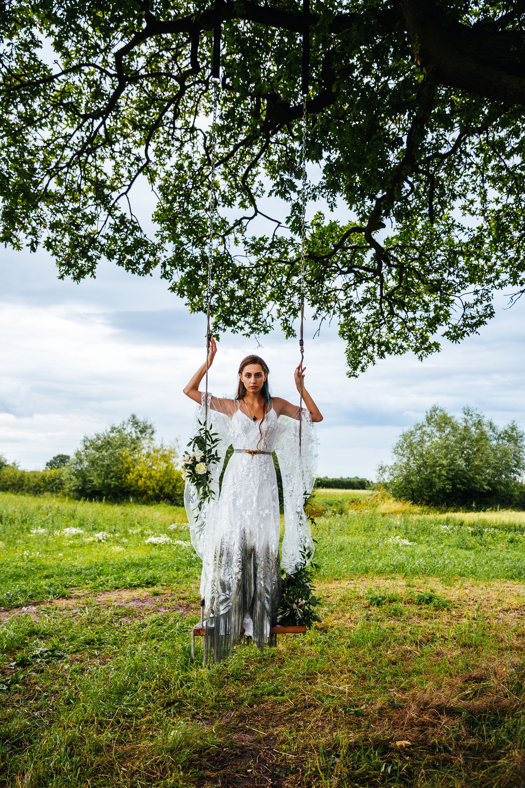 Intimate Forest Wedding At Meadow Vale With Bespoke Ombre Wedding Dress