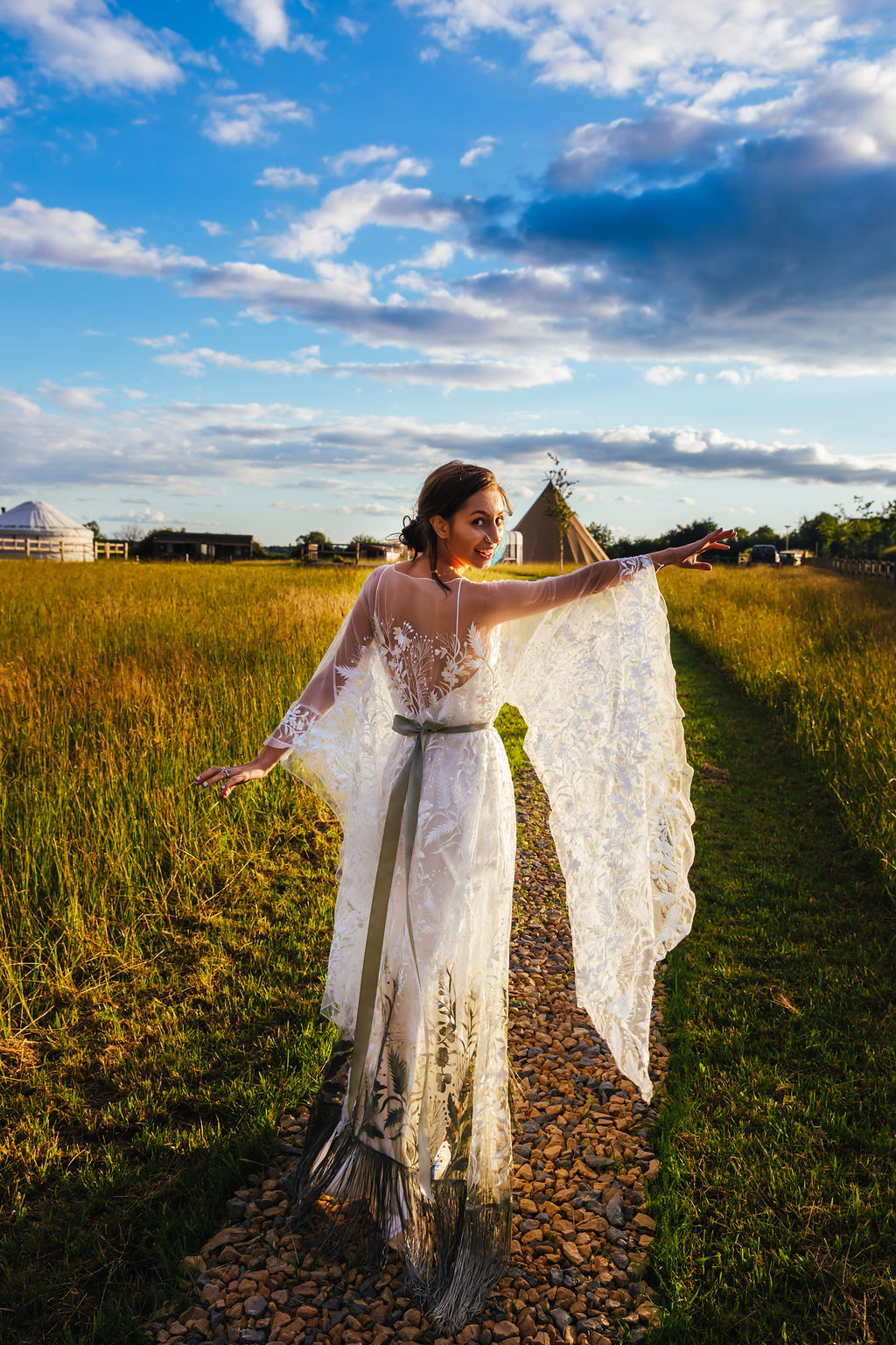 Intimate Forest Wedding At Meadow Vale With Bespoke Ombre Wedding Dress