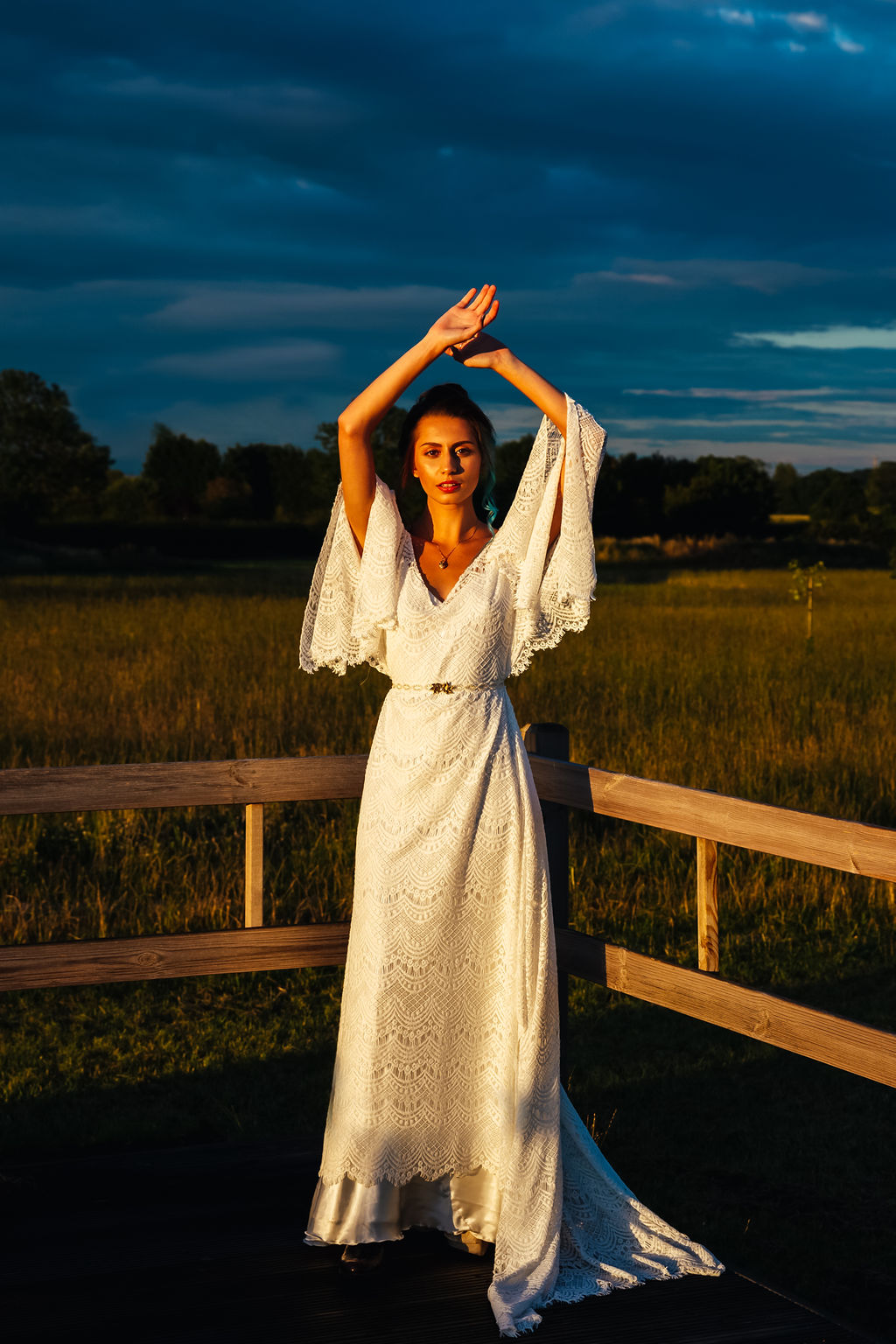 Intimate Forest Wedding At Meadow Vale With Bespoke Ombre Wedding Dress