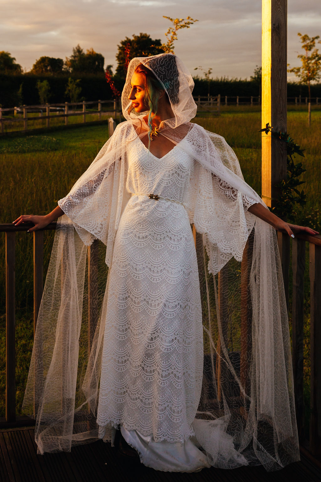 Intimate Forest Wedding At Meadow Vale With Bespoke Ombre Wedding Dress