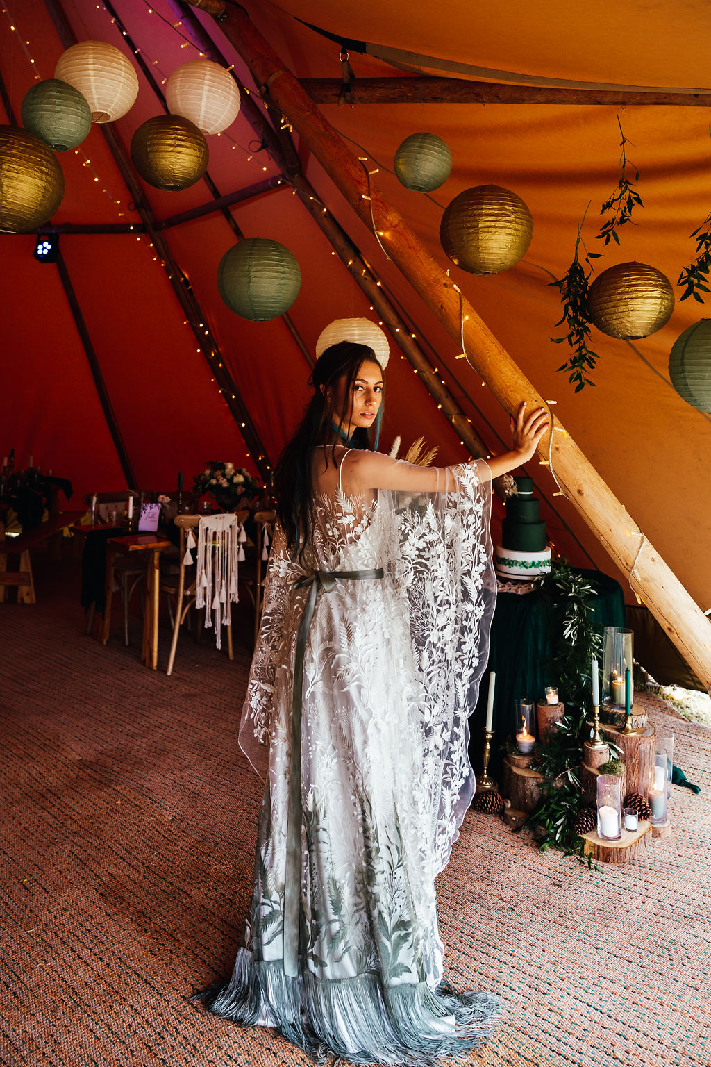 Intimate Forest Wedding At Meadow Vale With Bespoke Ombre Wedding Dress