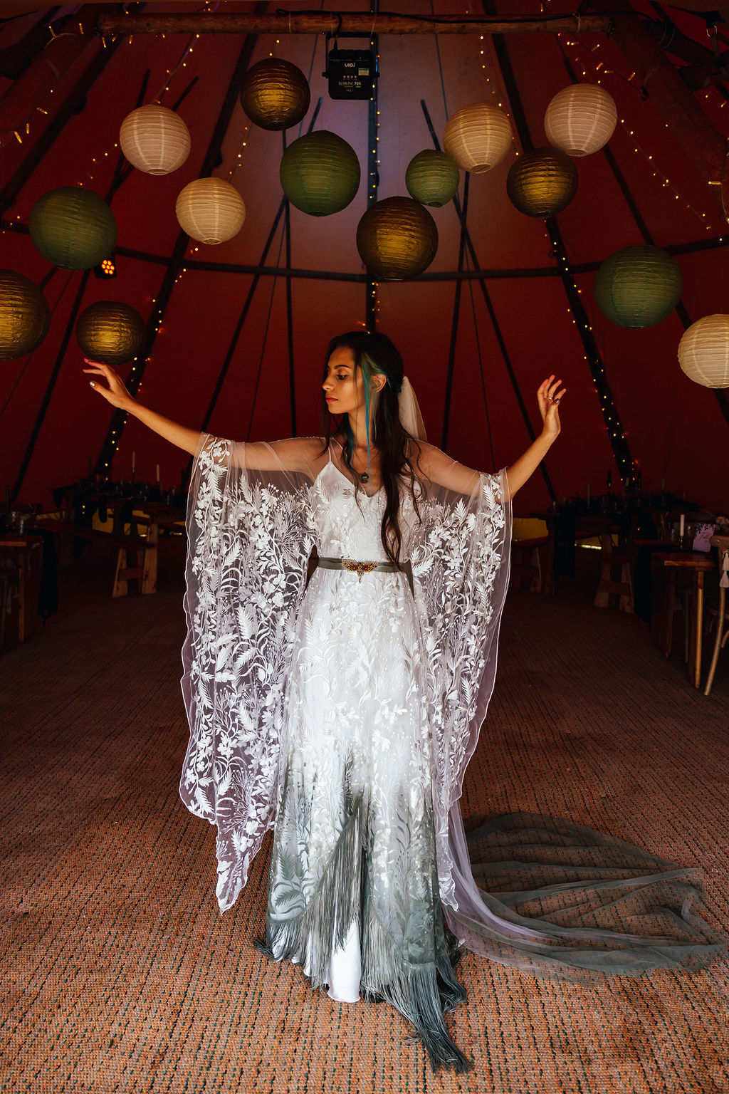 Intimate Forest Wedding At Meadow Vale With Bespoke Ombre Wedding Dress