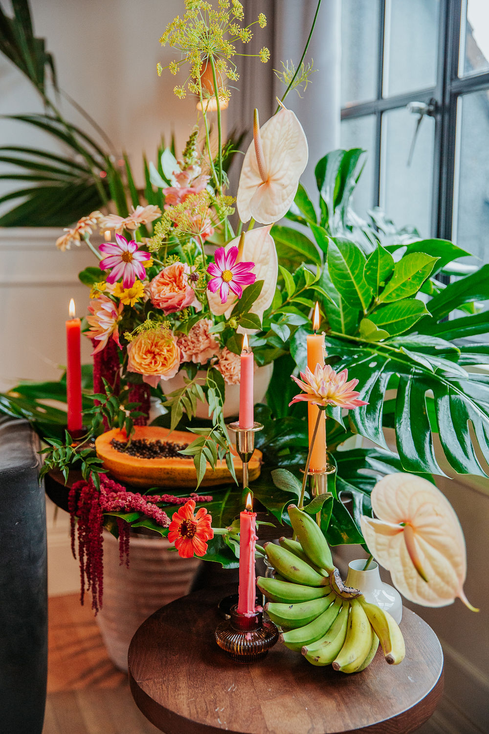 Tropical City Wedding Inspiration At Mortimer House With Short Yellow Wedding Dress