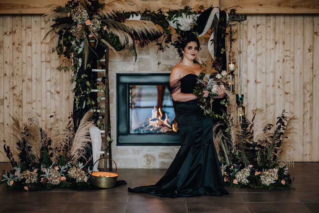 Boho Gothic Shoot With Black Wedding Dress at Roodlea Barn Ayrshire