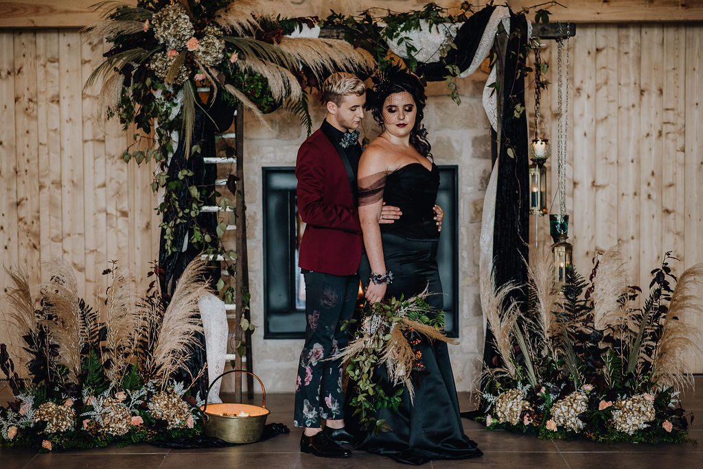 Boho Gothic Shoot With Black Wedding Dress at Roodlea Barn Ayrshire