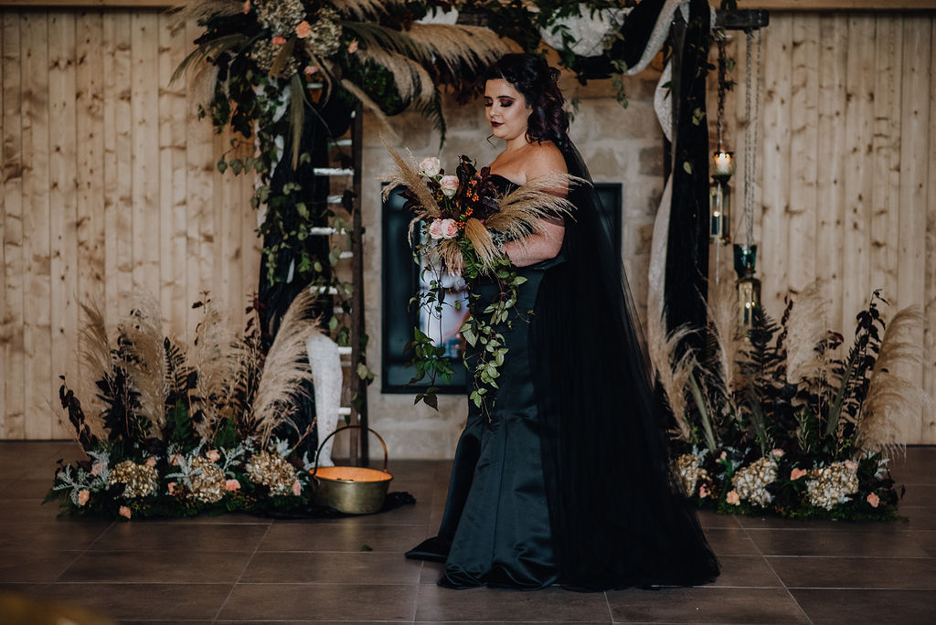 Boho Gothic Shoot With Black Wedding Dress at Roodlea Barn Ayrshire