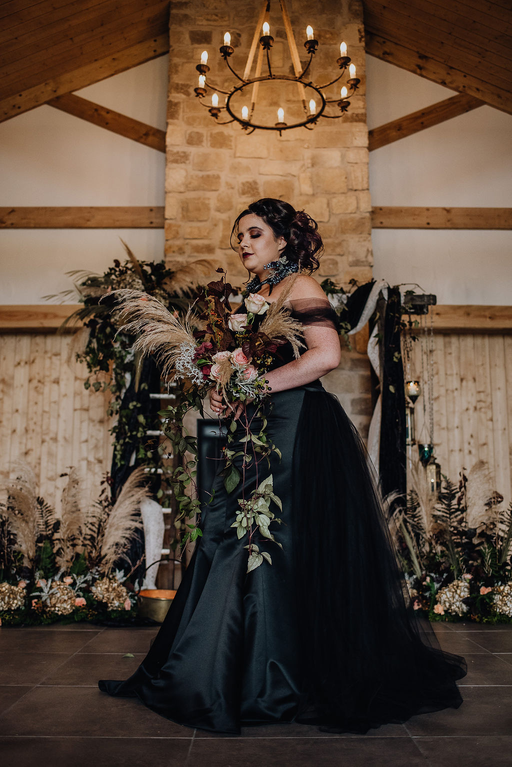 Boho black wedding dress hotsell