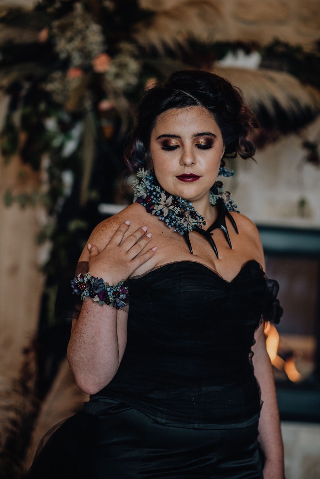 Boho Gothic Shoot With Black Wedding Dress at Roodlea Barn Ayrshire