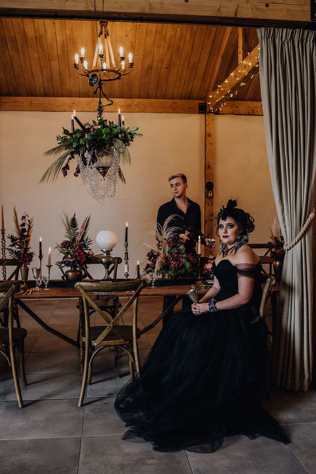 Boho Gothic Shoot With Black Wedding Dress at Roodlea Barn Ayrshire