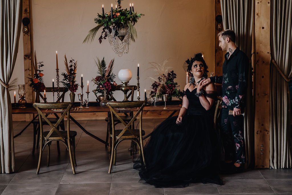 Boho Gothic Shoot With Black Wedding Dress at Roodlea Barn Ayrshire
