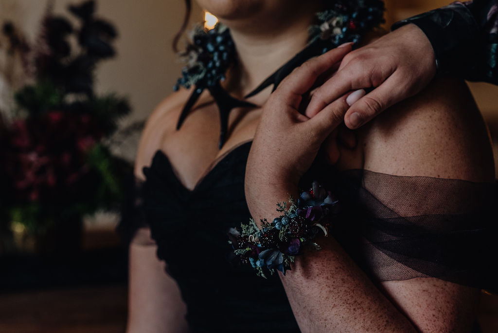 Boho Gothic Shoot With Black Wedding Dress at Roodlea Barn Ayrshire