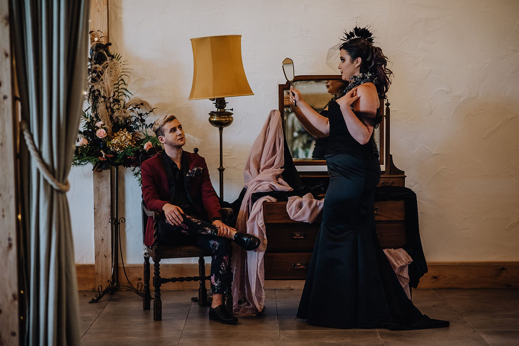 Boho Gothic Shoot With Black Wedding Dress at Roodlea Barn Ayrshire