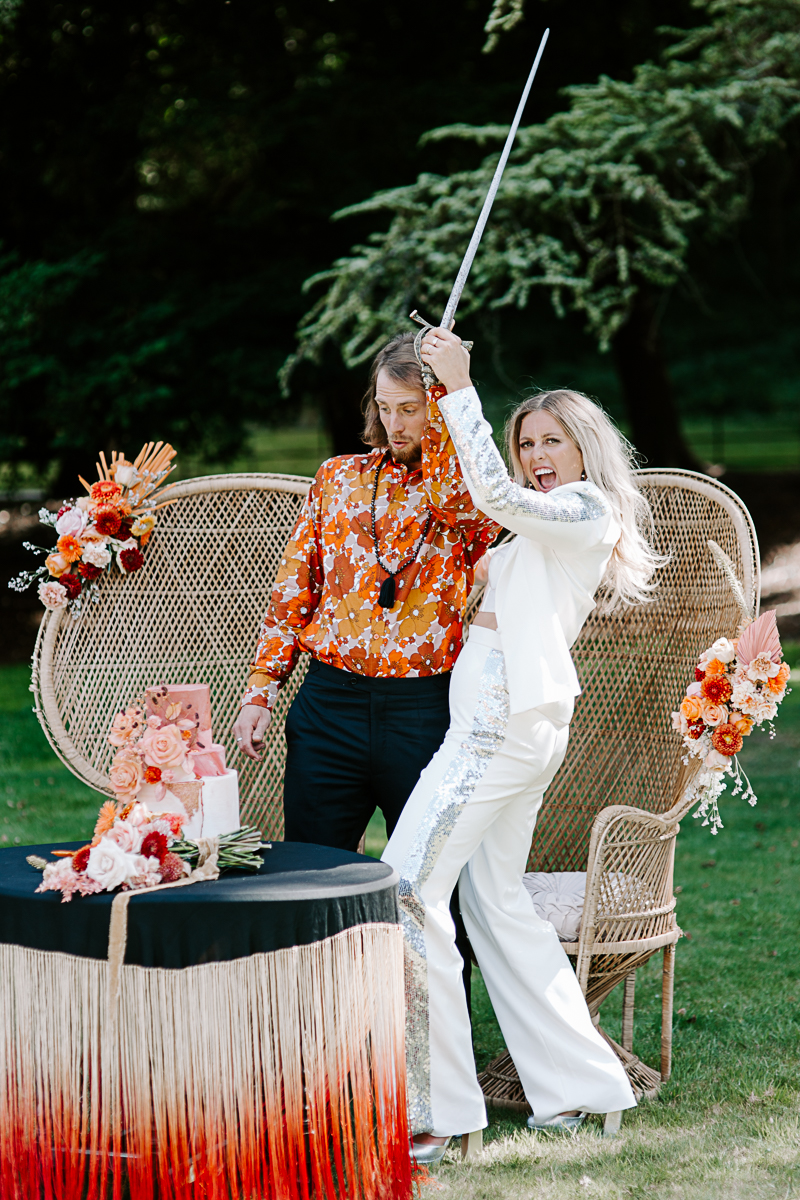 1970s Glam Rock Wedding Inspiration at Marden House Mansion